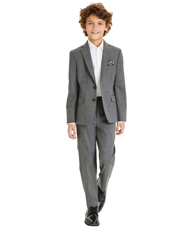 Michael Kors Big Boys Classic-Fit Windowpane Suit
