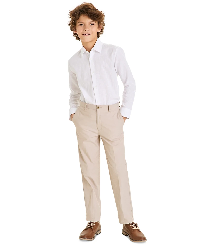 Michael Kors Big Boys Classic Fit Linen Dress Shirt
