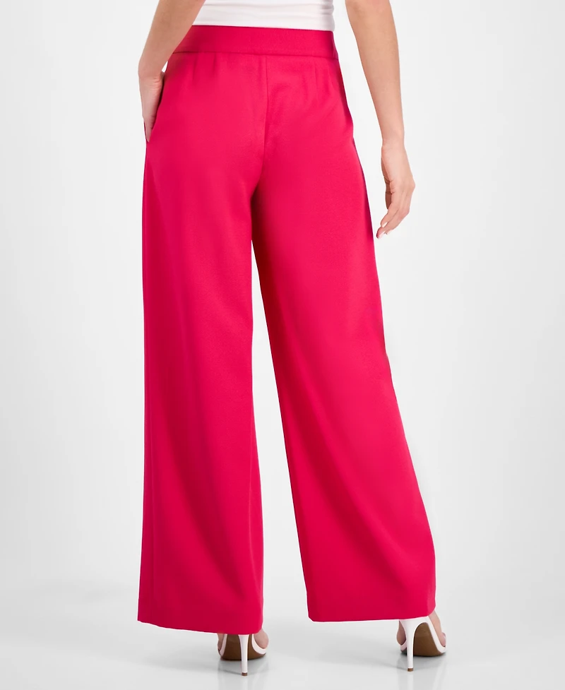 Tahari Asl Women's Mid-Rise Wide-Leg Pants