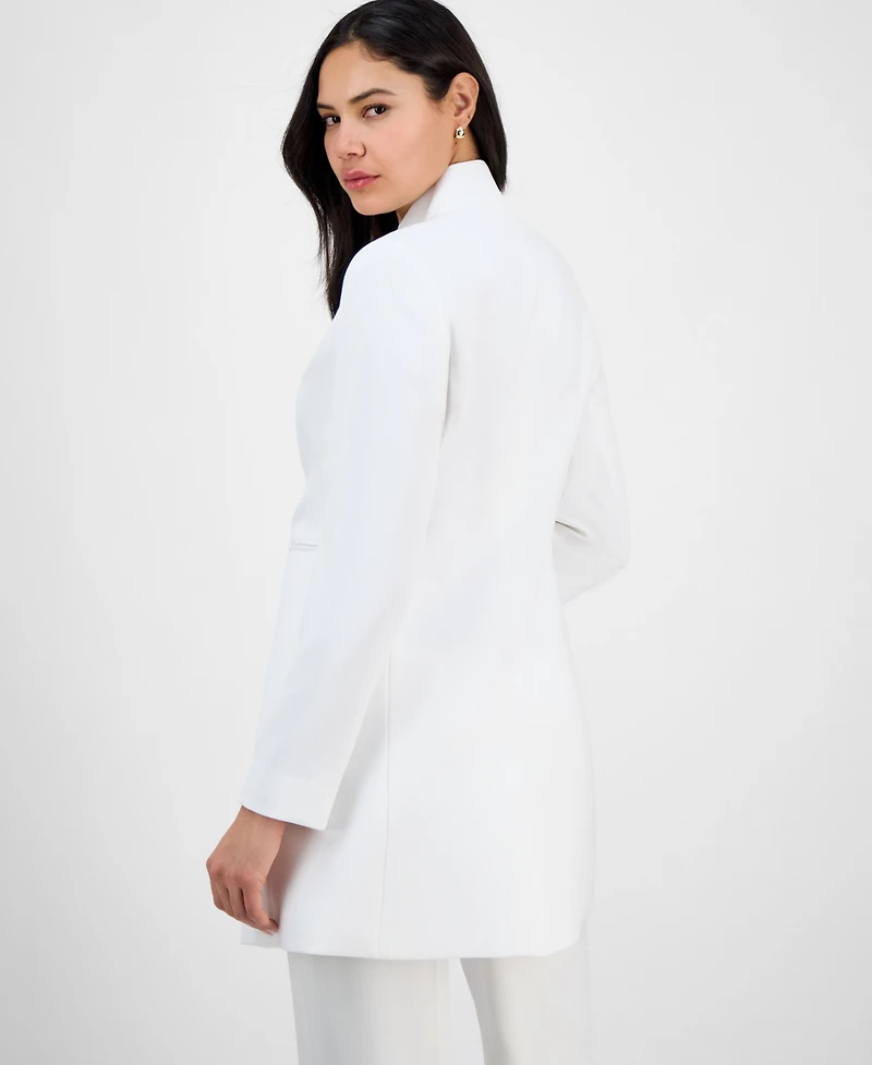 Tahari Asl Women's Twill Notched-Collar One-Button Topper