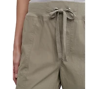 Dkny Sport Women's Cotton Ribbed-Waist Jogger Cargo Pants