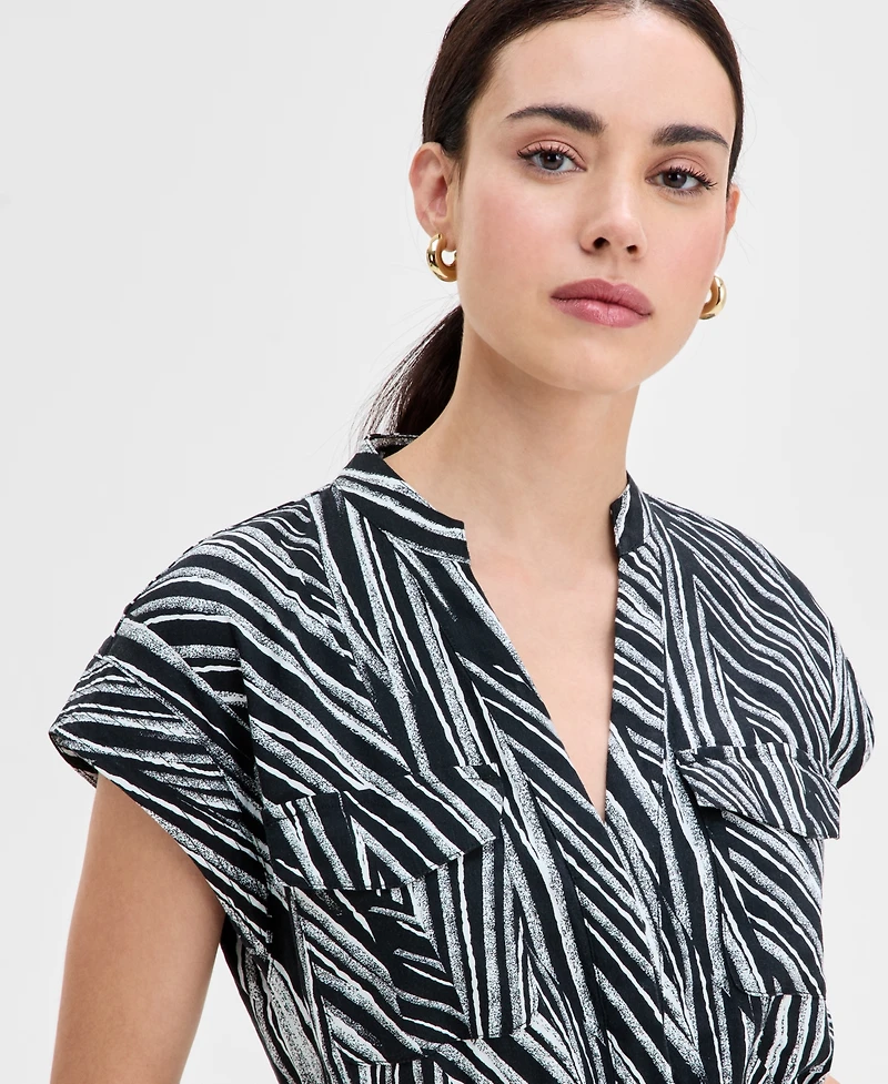 I.n.c. International Concepts Women's Printed Tie-Waist Jumpsuit, Exclusively at Macy's
