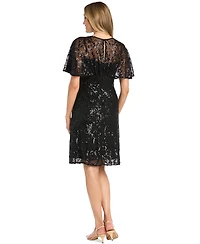 R & M Richards Petite Beaded Capelet Dress