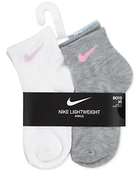 Nike Little Girls Metallic Swoosh Quarter Socks, Pack of 6