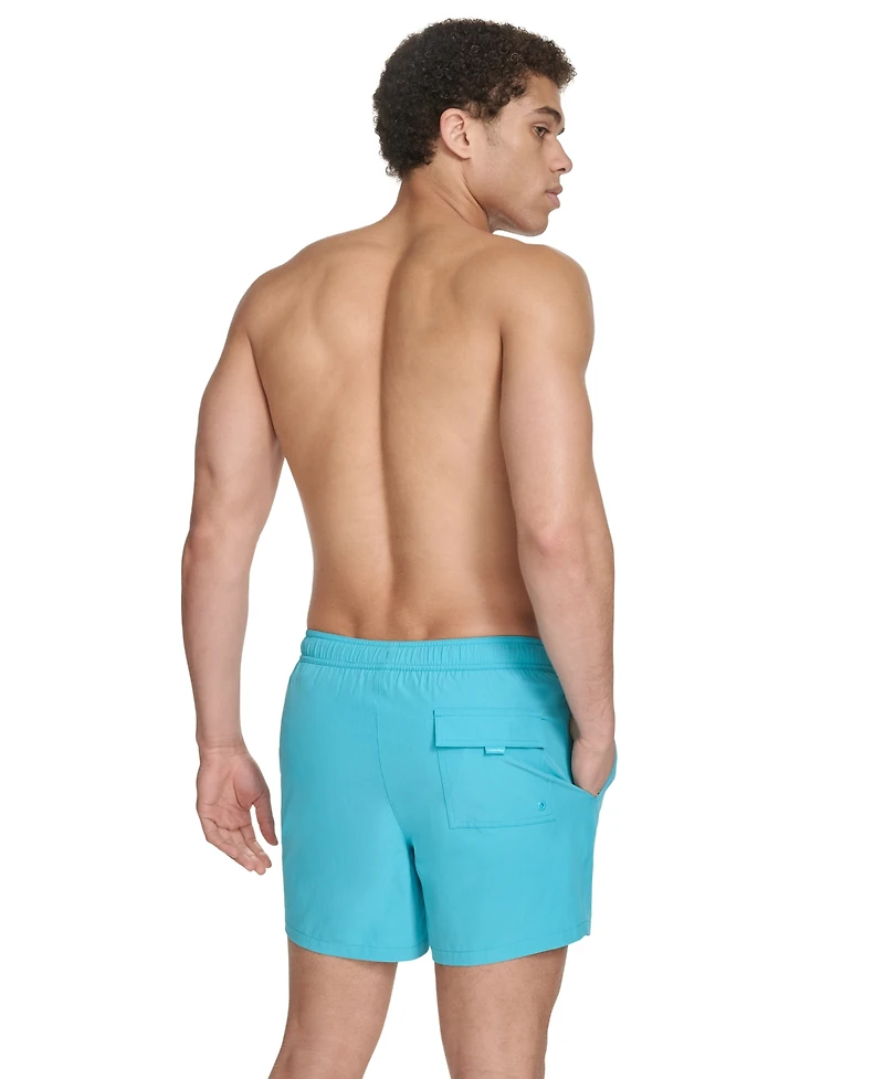 Calvin Klein Men's Core Euro Regular-Fit Quick-Dry 5" Swim Trunks with Compression Short Liner