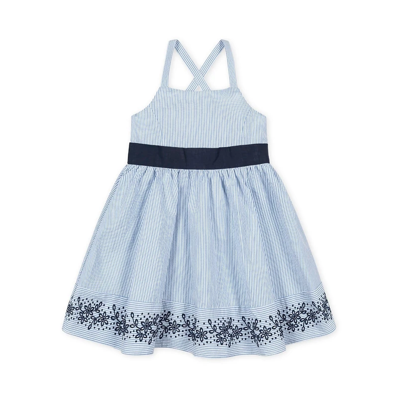 Hope & Henry Toddler Girls Heirloom Sleeveless Special Occasion Sundress with Bow Back Detail and Embroidery
