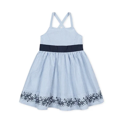 Hope & Henry Toddler Girls Heirloom Sleeveless Special Occasion Sundress with Bow Back Detail and Embroidery