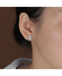 Bling Jewelry Whimsical Heart Eyes Pirate Skull & Crossbones Stud Earrings Sterling Silver