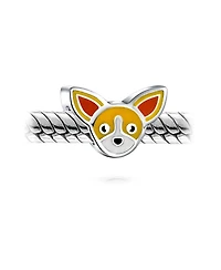 Bling Jewelry Chihuahua Puppy Dog Charm Bead Enamel Sterling Silver European Bracelet