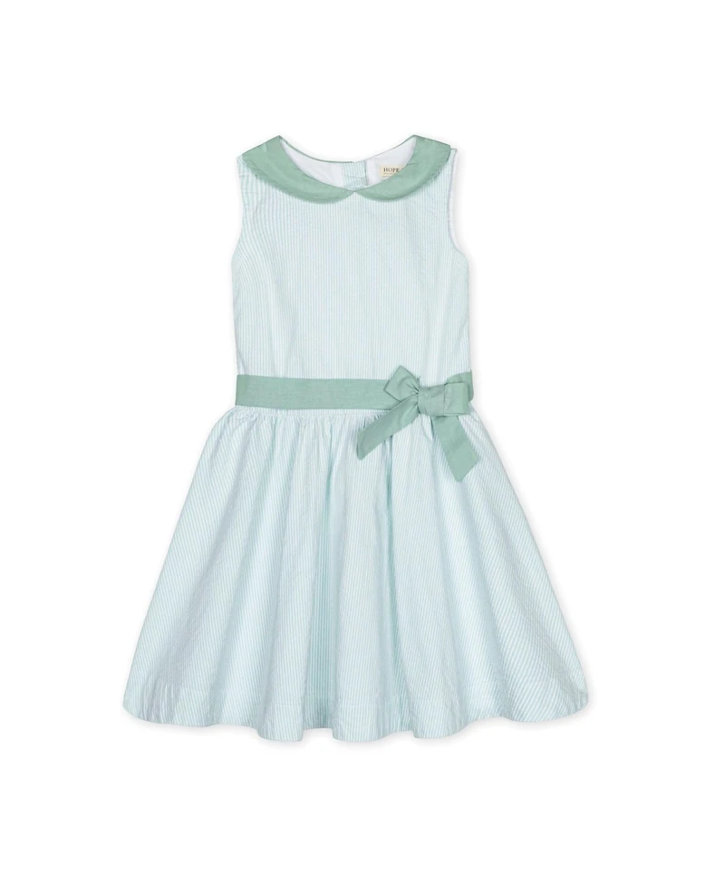 Hope & Henry Toddler Girls Peter Pan Collar Seersucker Dress
