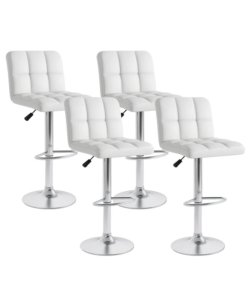 Modern Swivel Bar Stools Set of with Heavy-duty Metal Base & Footrest Back