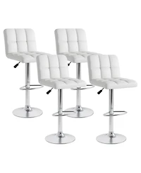 Modern Swivel Bar Stools Set of with Heavy-duty Metal Base & Footrest Back