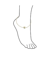 Bling Jewelry Sunburst Cz Accent Anklet Ankle Bracelet Gold Plated Sterling Silver