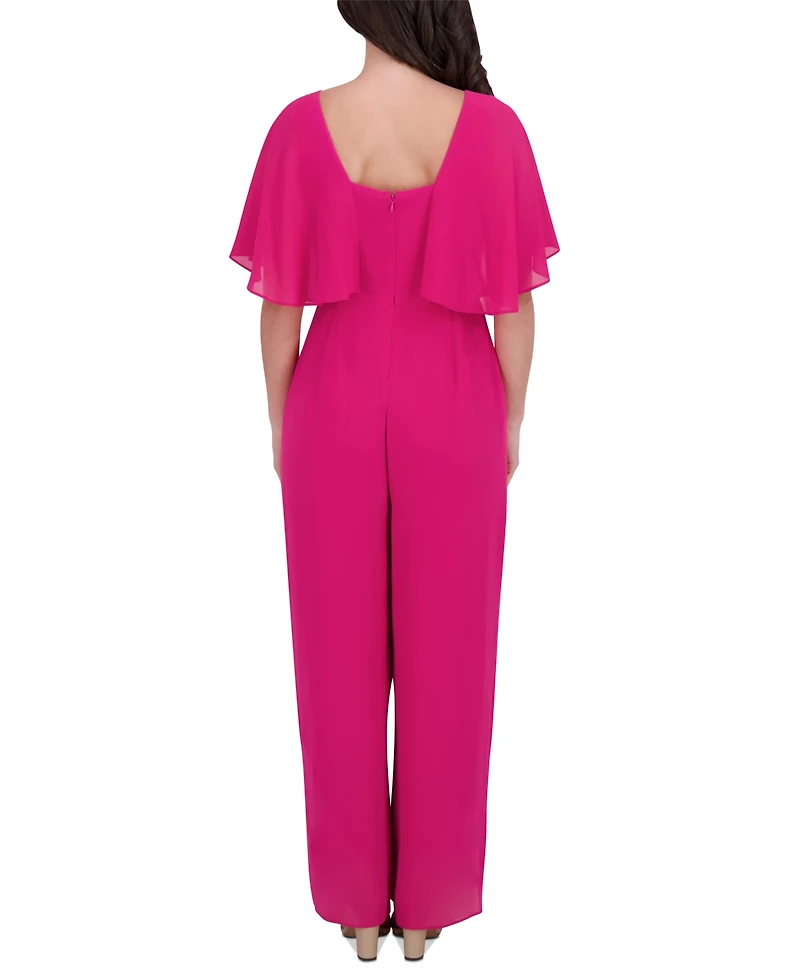 kensie Women's Flutter-Sleeve Jumpsuit