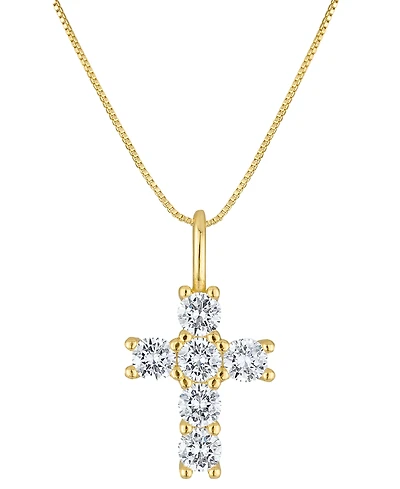 Ben Oni 18k Gold-Filled Cubic Zirconia Cross 17-1/2" Pendant Necklace