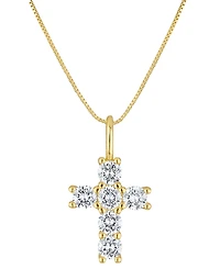 Ben Oni 18k Gold-Filled Cubic Zirconia Cross 17-1/2" Pendant Necklace