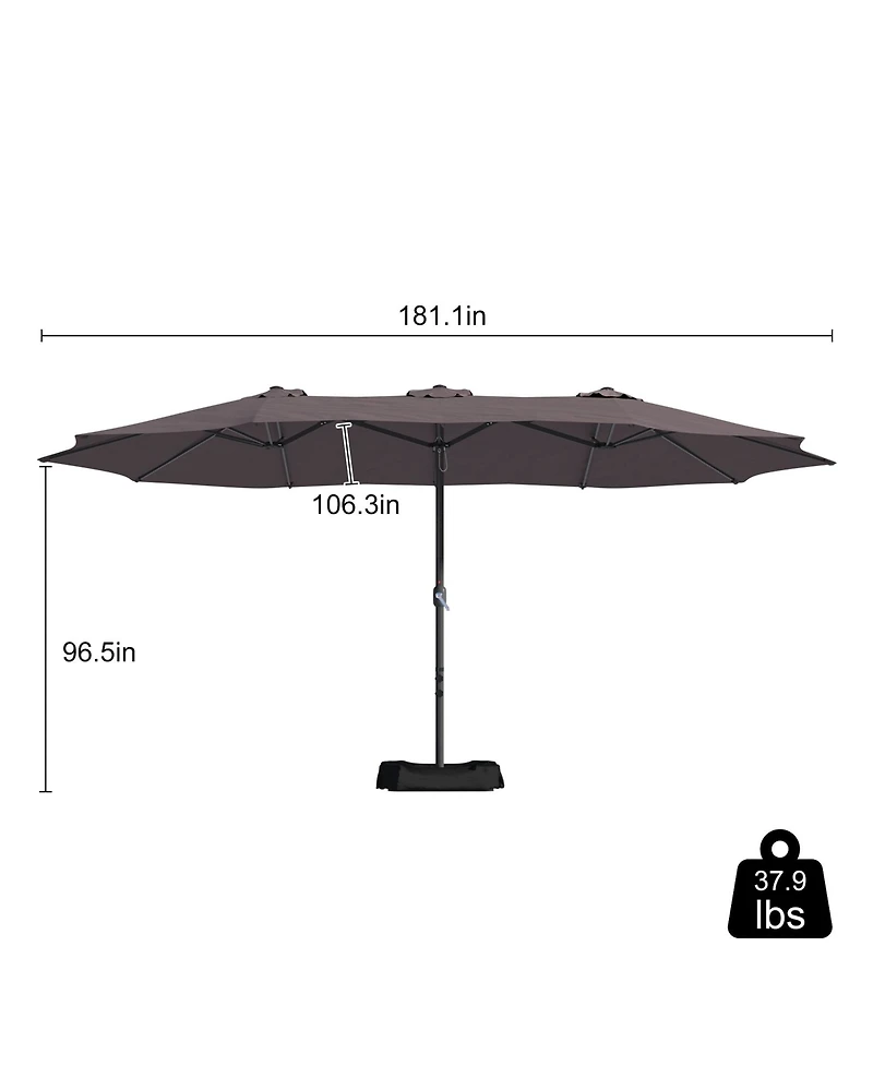 15 Ft Patio Umbrella with Base Included Outdoor Double-sided Umbrella Extra Large Patio Umbrella Patio Table Umbrella for Patio With Base