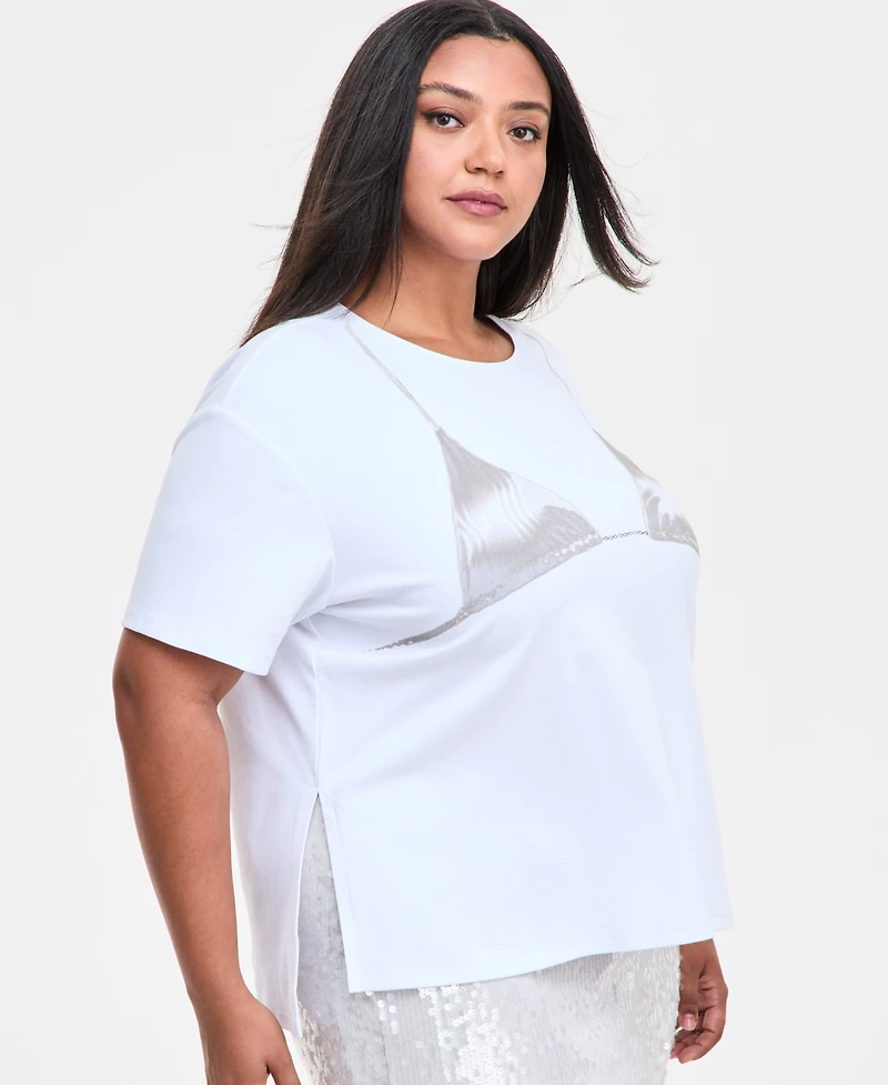 Bar Iii Trendy Plus Bikini-Graphic T-Shirt, Exclusively at Macy's