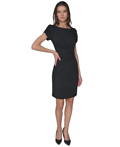 Karl Lagerfeld Paris Women's Pleated-Waist Sheath Dress