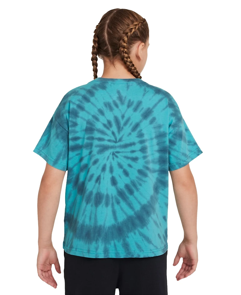 Nike Big Girls Sportswear Tie-Dyed Crewneck T-Shirt