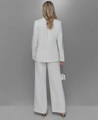 Karl Lagerfeld Paris Womens Pleat Front Pants Cap Sleeve Blouse One Button Blazer