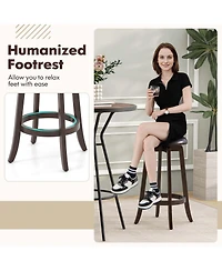 29" Counter Height Stools Set of with 360° Swivel Round Seat & Footrest