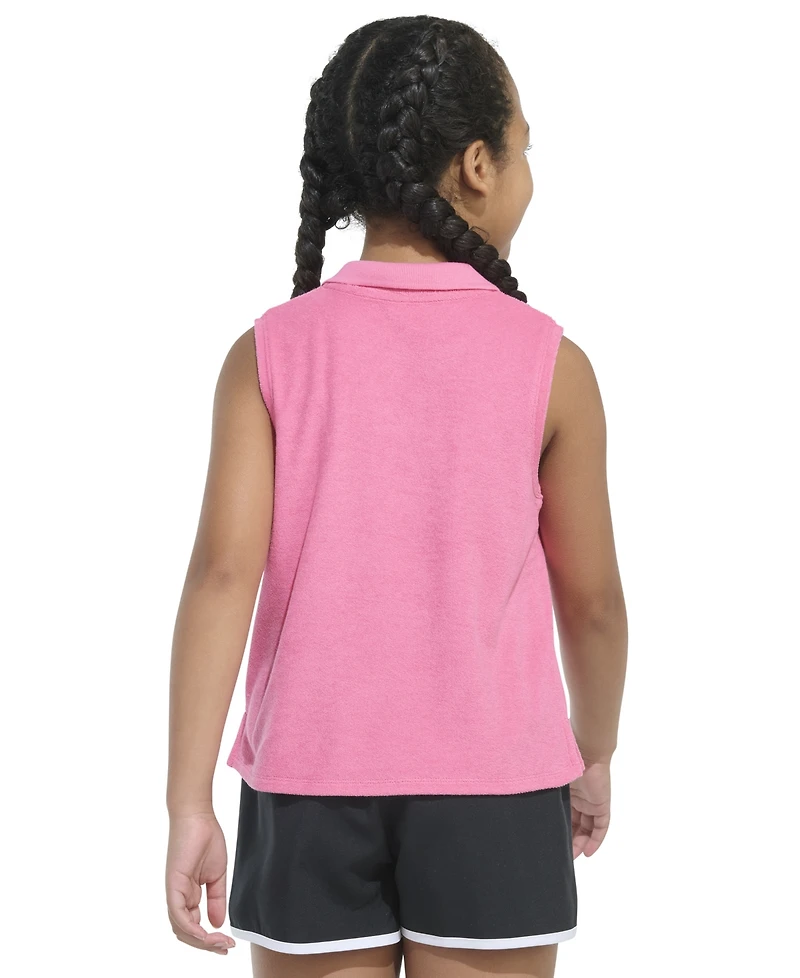 adidas Big Girls Sleeveless Terry Polo Tank Top