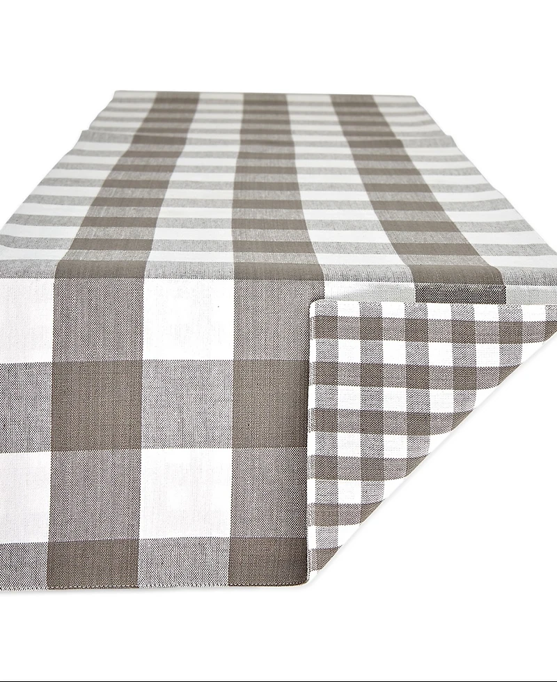 Design Imports Reversible Gingham-Buffalo Table Runner, 14" x 72"