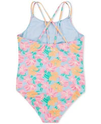 Hurley Big Girls Strappy All Over Print One Piece Swimsuit