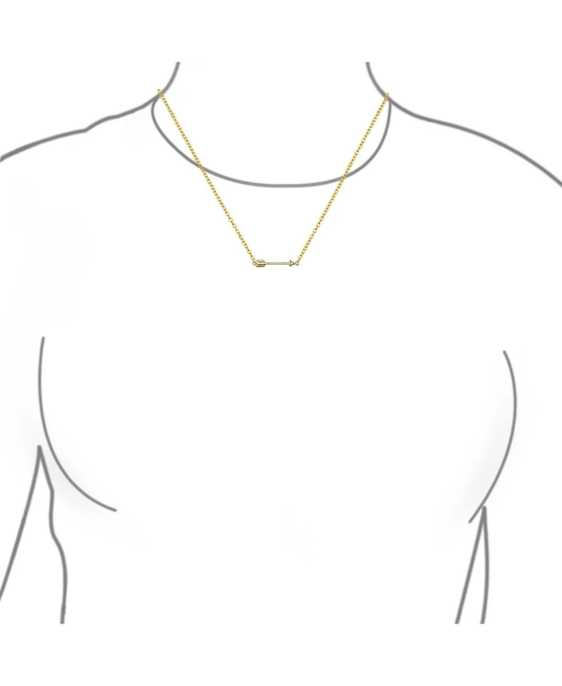 Bling Jewelry Dainty Cupid Arrow Pendant Necklace in 14K Gold Plated Sterling Silver