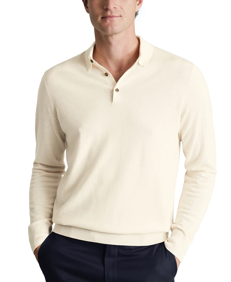Charles Tyrwhitt Men's Merino Wool Polo Sweater