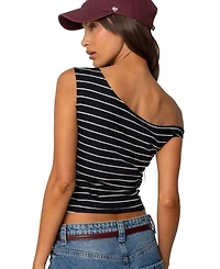 Edikted Women's Keryn Striped Asymmetric Top