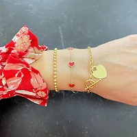 The Lovery Gold Heart Toggle Bracelet 14K Yellow Gold