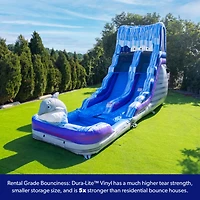 HeroKiddo 16FT Dolphin Inftatable Water Slide with Detachable Pool & Air Blower, Commercial Grade, 100% Pvc Vinyl, Outdoor Backyard, Kids and Adults,