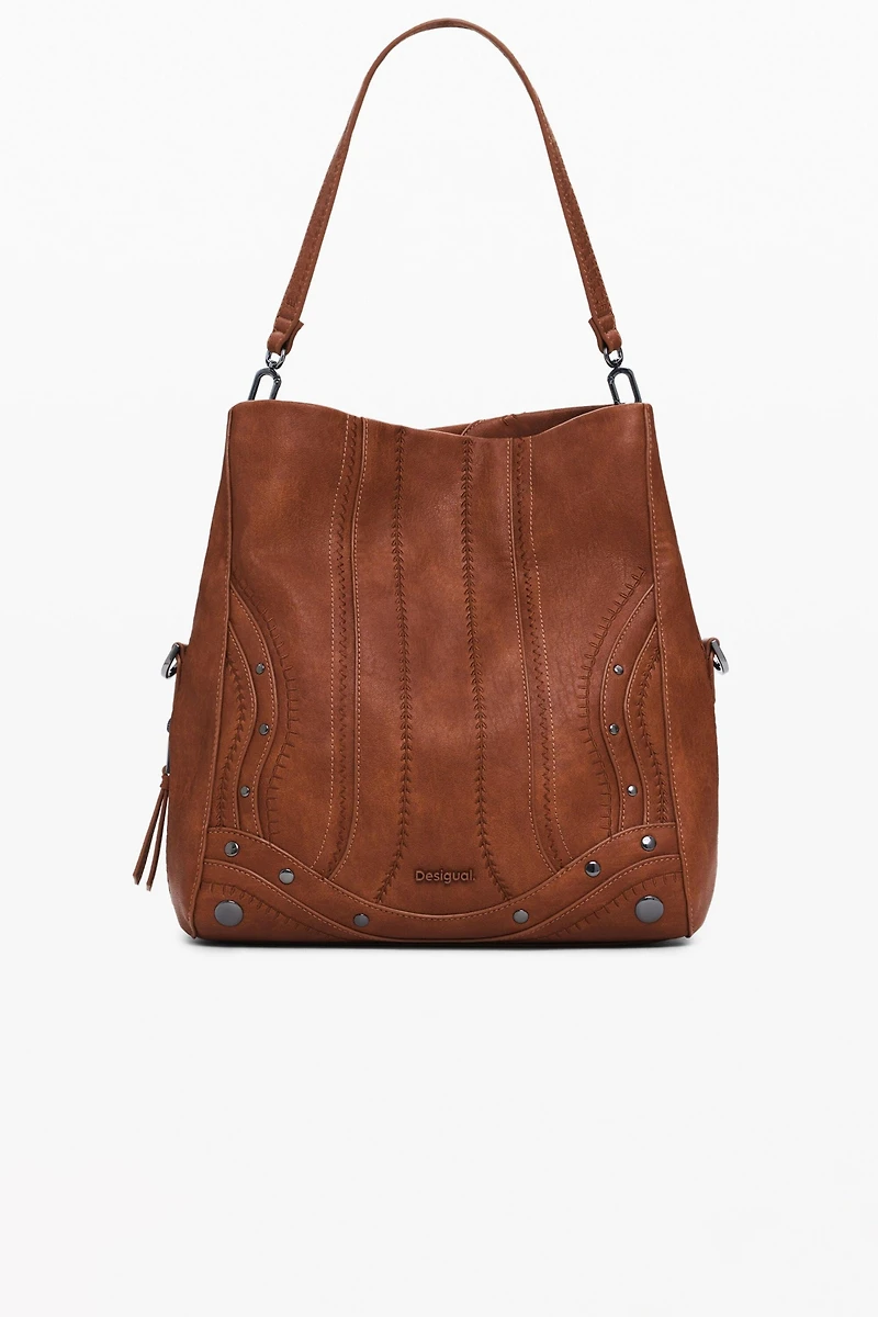 Desigual Women's Medium embroidered faux leather bag