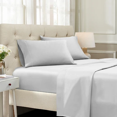 Superior Egyptian Cotton 1500 Thread Count Embroidered Marrow Stitch Hem Deep Pocket Sheet Set,Queen