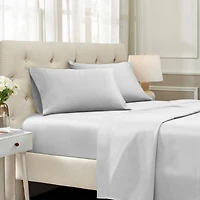 Superior Egyptian Cotton 1500 Thread Count Embroidered Marrow Stitch Hem Deep Pocket Sheet Set,Queen