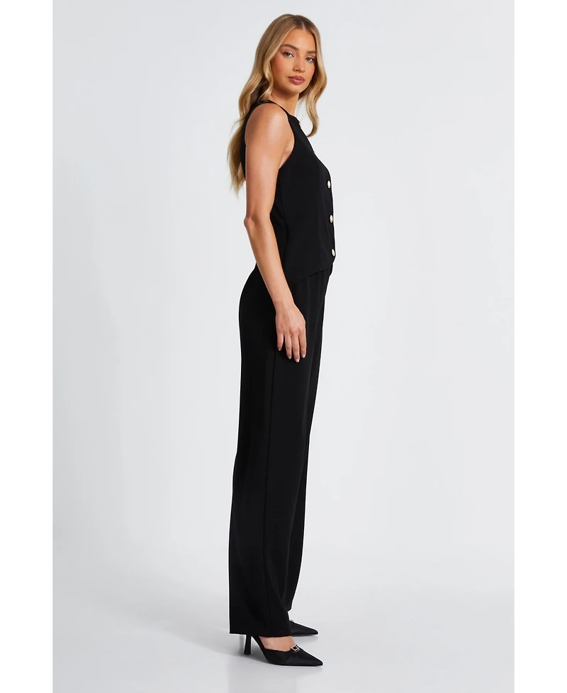 Quiz Women's 2 in 1 Scuba Crepe Waistcoat Jumpsuit