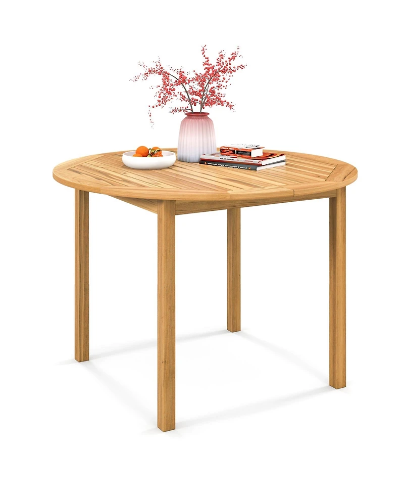 4-Person Large Round Outdoor Dining Table