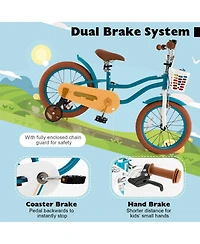 Kids Bike with Front Handbrake 2 Training Wheels