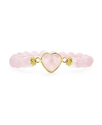 Bling Jewelry Romantic Handmade Natural Jasper Stacking Stretch Bracelet with Heart Charm