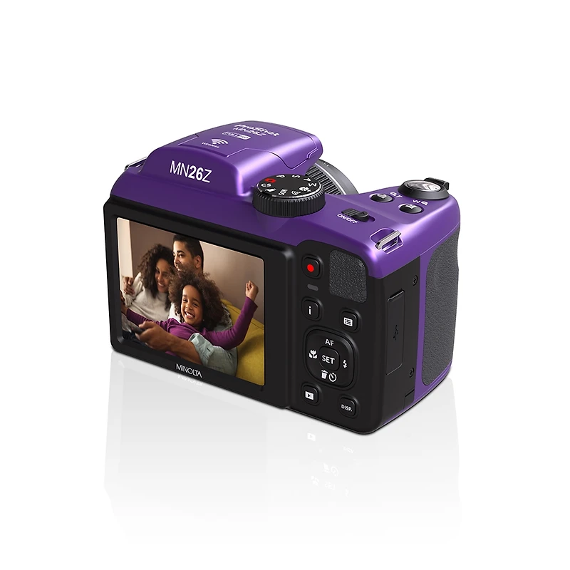 Minolta Minolta ProShot MN26Z 20 Mp Digital Camera w/26x Optical Zoom and Fhd Video (Purple)