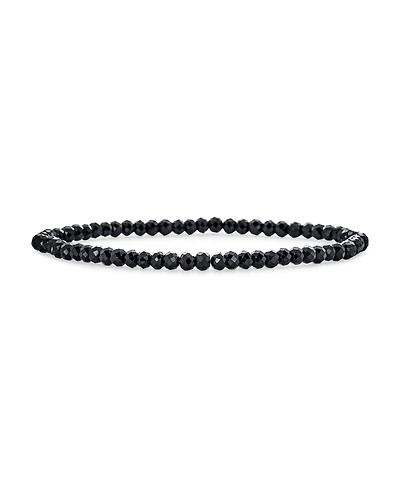 Bling Jewelry Dainty Natural Stone Multi-Strand Seed Bead Stretch Bracelet with Caviar Rondell Beads