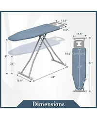 Foldable Ironing Board with 7 Adjustable Heights Heat & Scorch Resistant Fabric