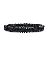 Bling Jewelry Natural Tiny Faceted Ombre Petite Seed Caviar Rondelle Beads Stretch Bracelets Stackable Set of 3 Strands