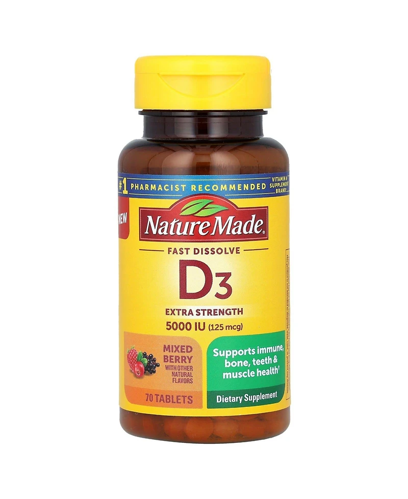 Nature Made Fast Dissolve D3 Mixed Berry 125 mcg (5 000 Iu)