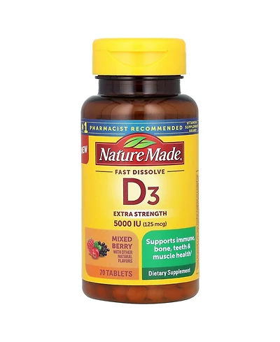 Nature Made Fast Dissolve D3 Mixed Berry 125 mcg (5 000 Iu)