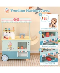 Kids Ice Cream Truck Playset with Vending Machine Fun Pretend Play Toy for Toddlers