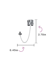 Bling Jewelry Celtic Irish Trinity Triskele Wrap Cartilage Ear Cuff Chain Pierced Ear Stud Earrings 1Pcs Oxidized .925 Sterling Silver