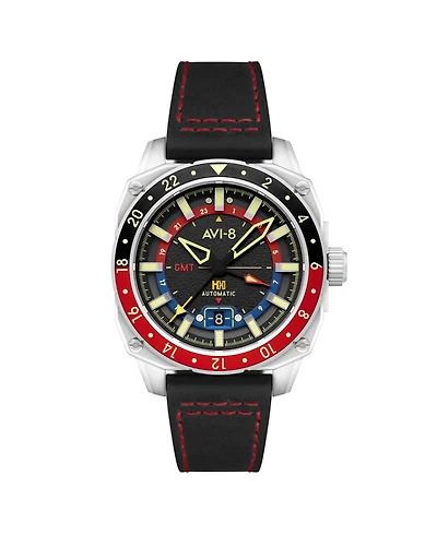 Avi-8 Men's Hawker Hunter Atlas Gmt Automatic Leather Strap Watch